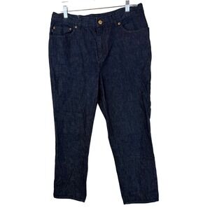 Lauren Jeans Co Ralph Lauren Petite Dark Wash Denim Straight Leg Jeans 14P